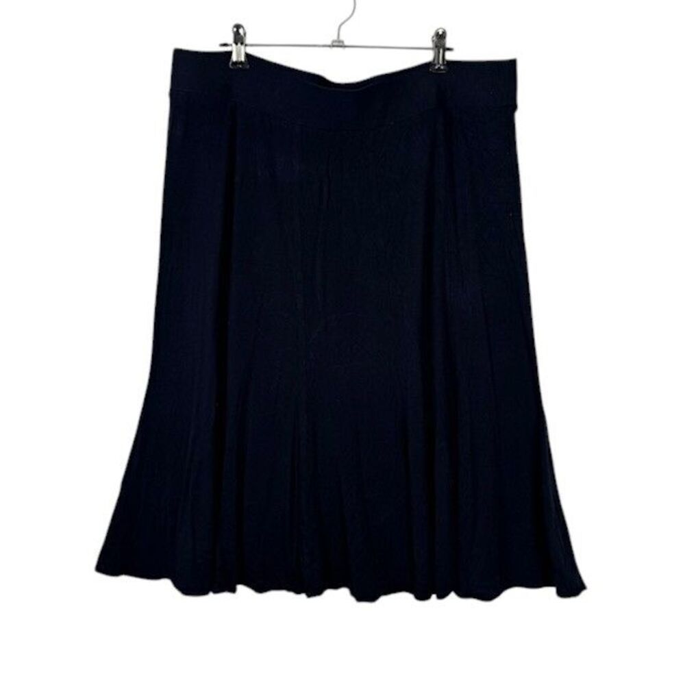 Boden Viscose Stretch Pull On‎ Skirt Navy Blue A-Line Size 14R